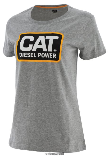 diesel power t-paita harmaa 40L048313 Caterpillar naiset | topit  päällysvaatteet